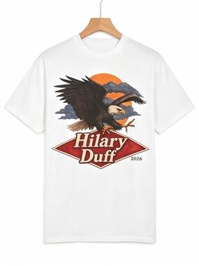 Hilary Duff Eagle Graphic T-Shirt Sunset Band Style Womens Mens T-shirt Unisex